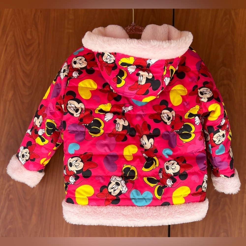 Disney Junior - Minnie Mouse and heart print reversible jacket (NWOT) - Picture 2 of 5